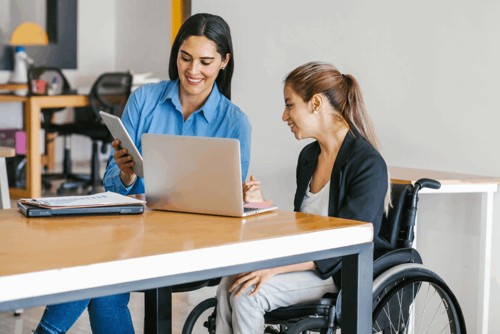 a realtor partners with a quaint oak abstract team member to learn more after hearing about FAQs for realtors