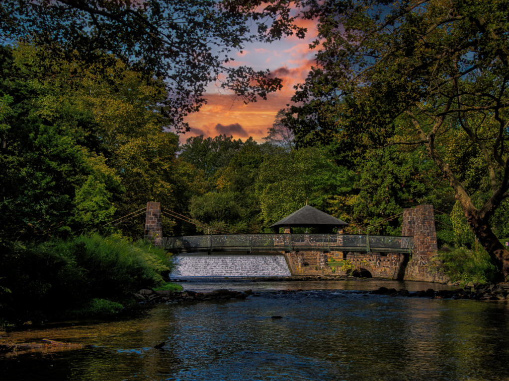 sunset at a park in bethlehem pa